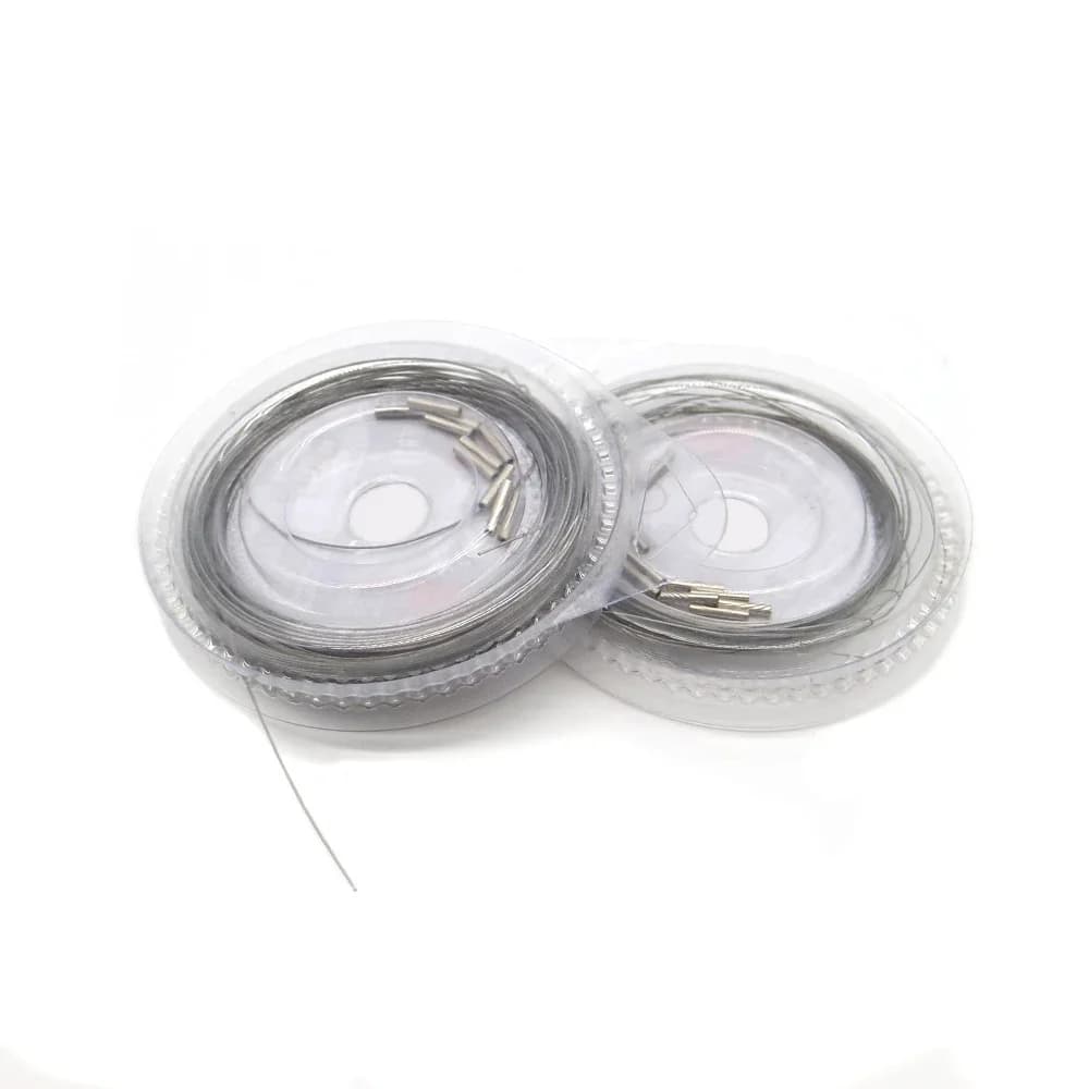 Ligne de pêche leader acier gainée nylon anti-corrosion 10m pour leurres jigging 5 à 200 livres