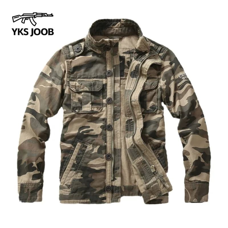 Veste cargo camouflage 2024 homme - Loose fashion pêche - Manteau militaire tactique résistant