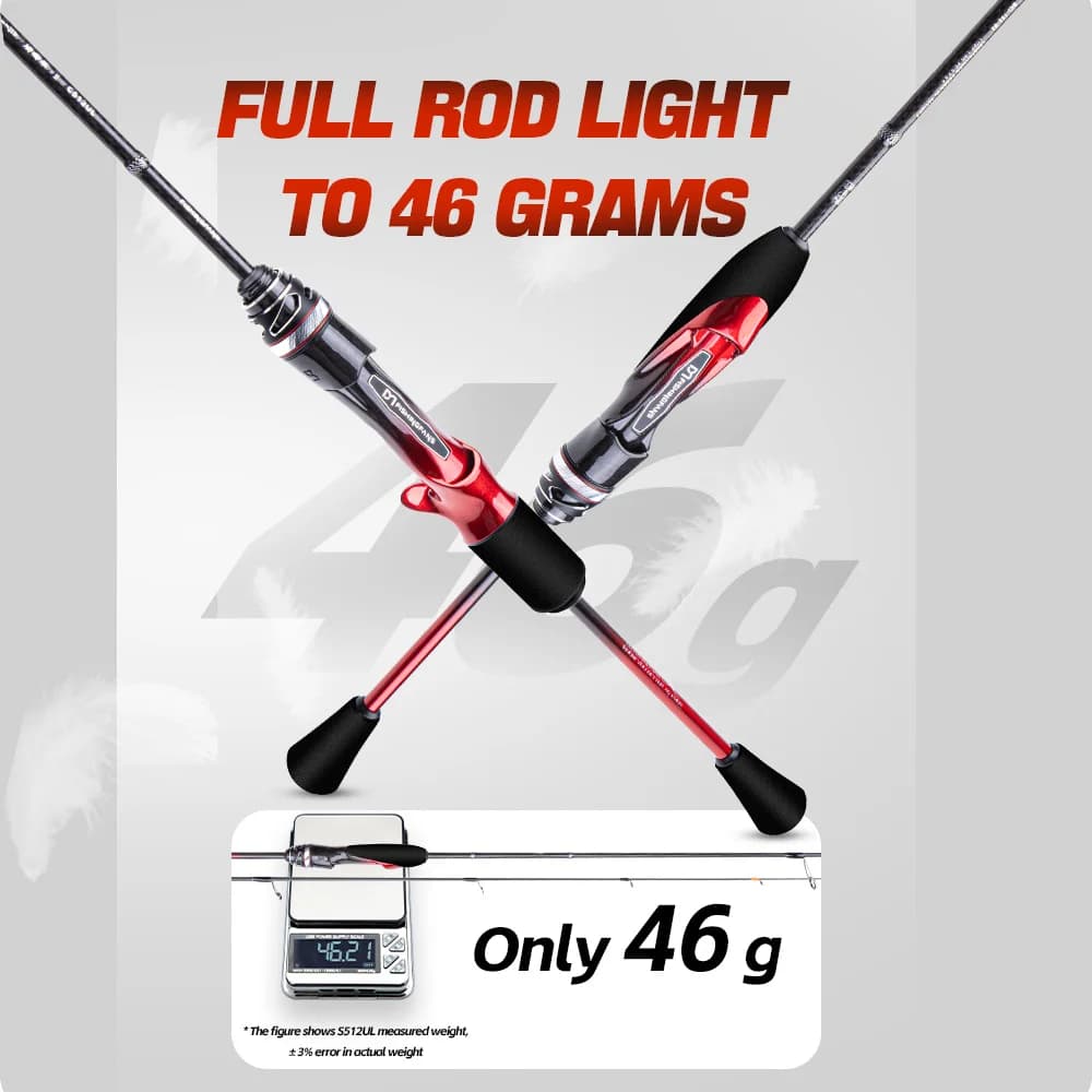 Canne haut de gamme carbone T1100S avec guides Fuji SIC, ultra légère pour pêche spinning et casting