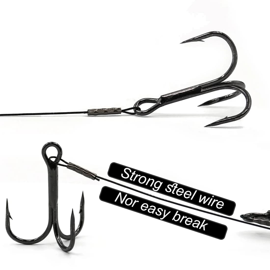 Hameçons Stinger Rig 9KM pour brochet - Crochets triples pour leurres souples et swimbaits