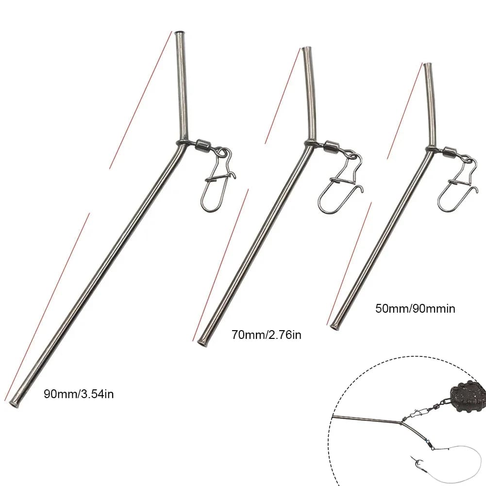 5 anti-tangles pour pêche à la carpe avec méthode feeder - Booms avec snap swivels et cages à appâts