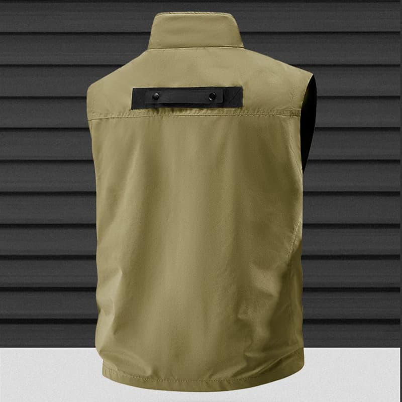 Veste pêche multi-poches homme 2025 - Coll montant respirant - Veste outdoor séchage rapide