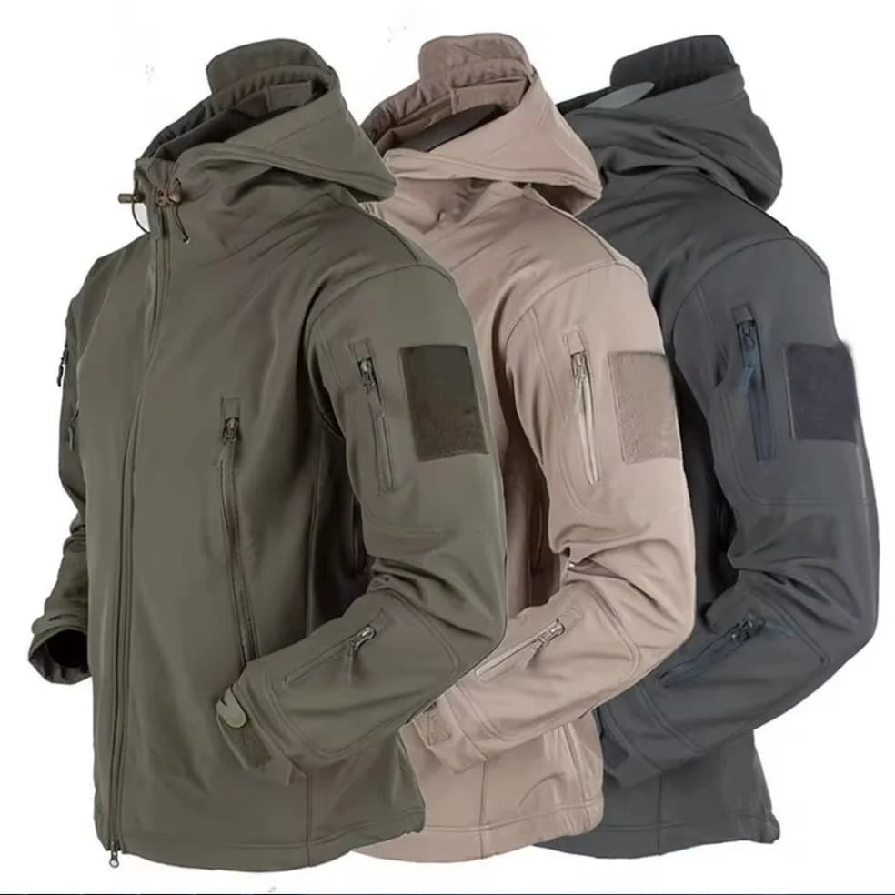 Veste militaire softshell peau de requin homme - Imperméable coupe-vent tactique pour pêche et combat