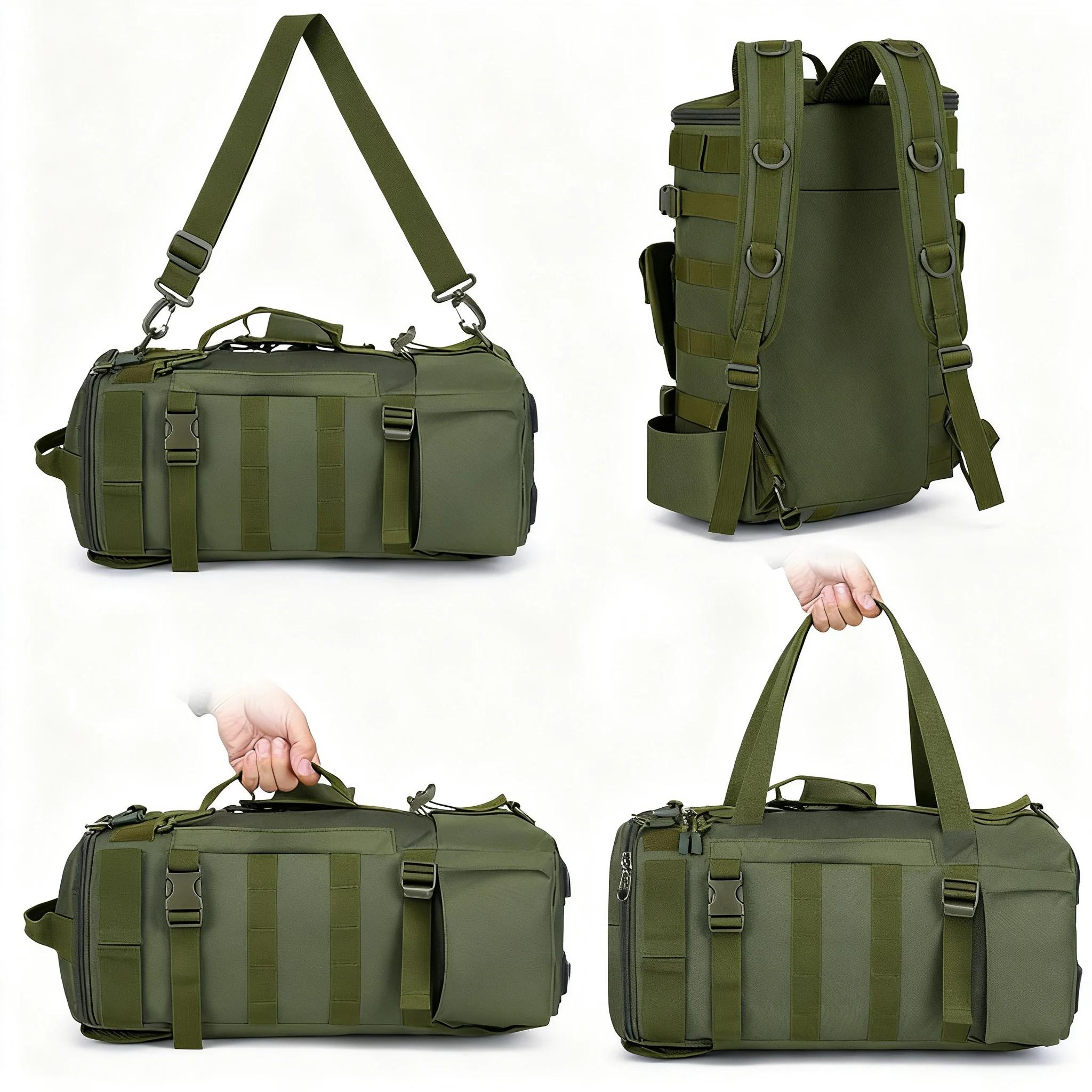 Sac à dos pêche multifonction avec porte-cannes étanche et résistant pour équipement de pêche sportive