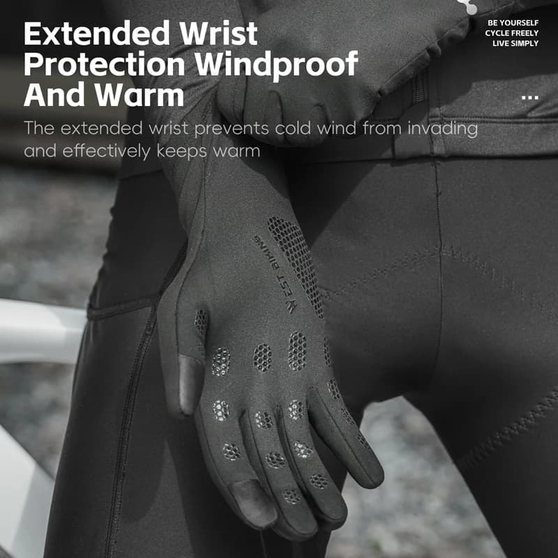 Gants vélo hiver WEST BIKING thermiques anti-vent - Équipement cycliste avec écran tactile pour pêche