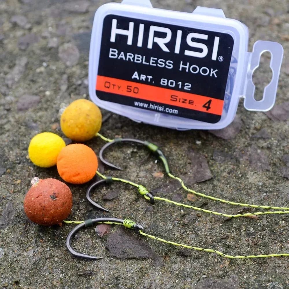 50 hameçons sans ardillon Hirisi en acier carbone haute qualité revêtus - accessoires pêche 8012