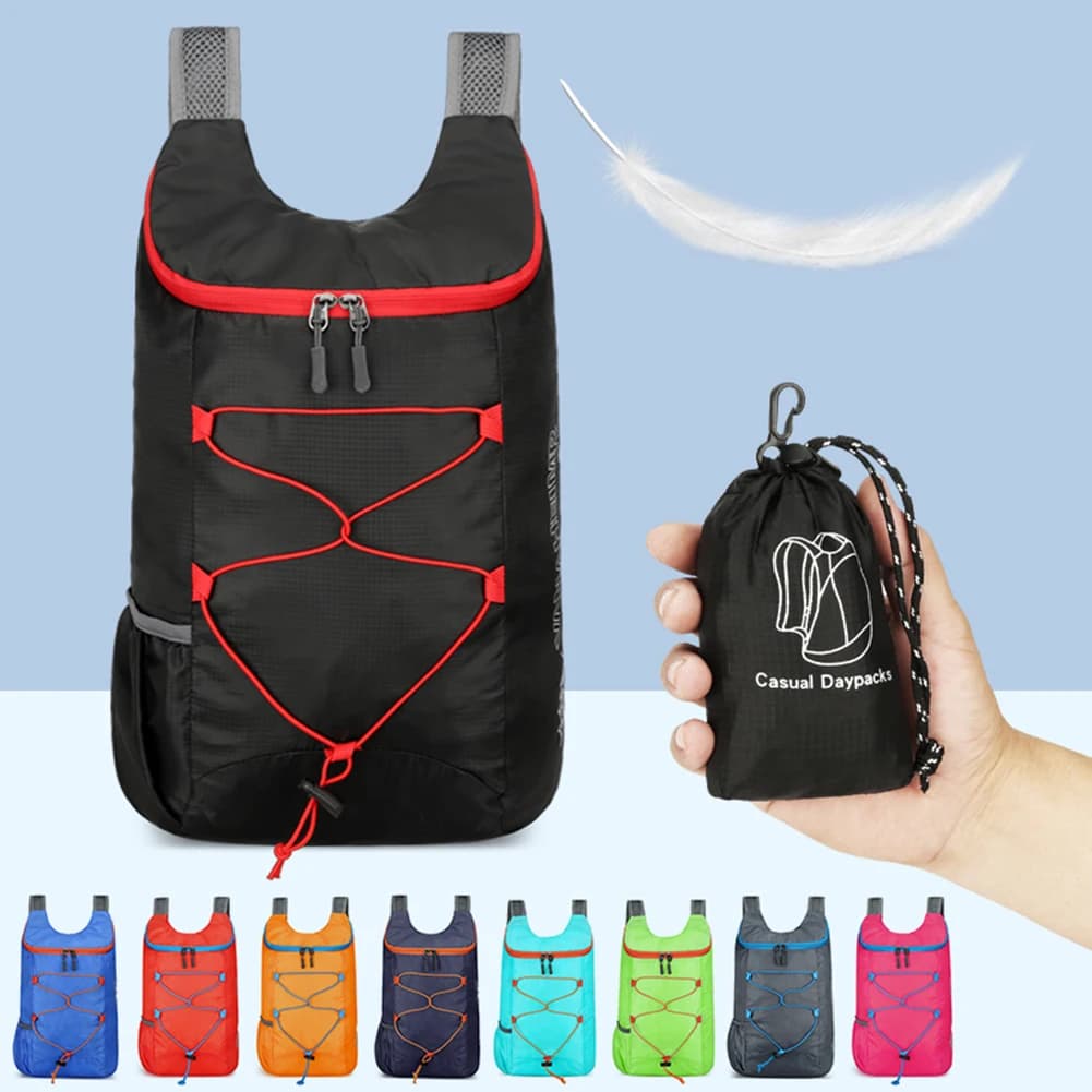 Sac à dos pliable 10L léger étanche jour, randonnée et voyage compact pour homme femme