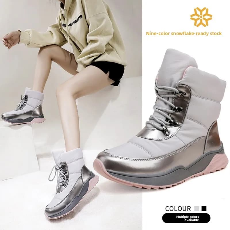Chaussures sport hiver femme légères 2026 - Bottes neige antidérapantes étanches randonnée ski