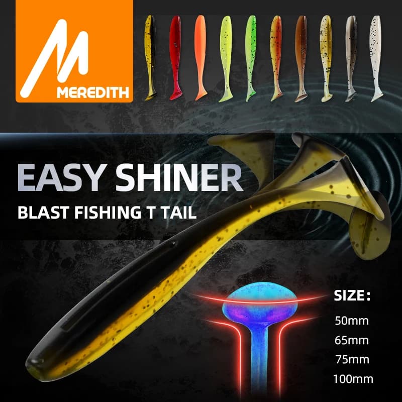 Leurres souples MEREDITH Easy Shiner 50-100mm - Appâts silicone wobblers pour pêche de la carpe