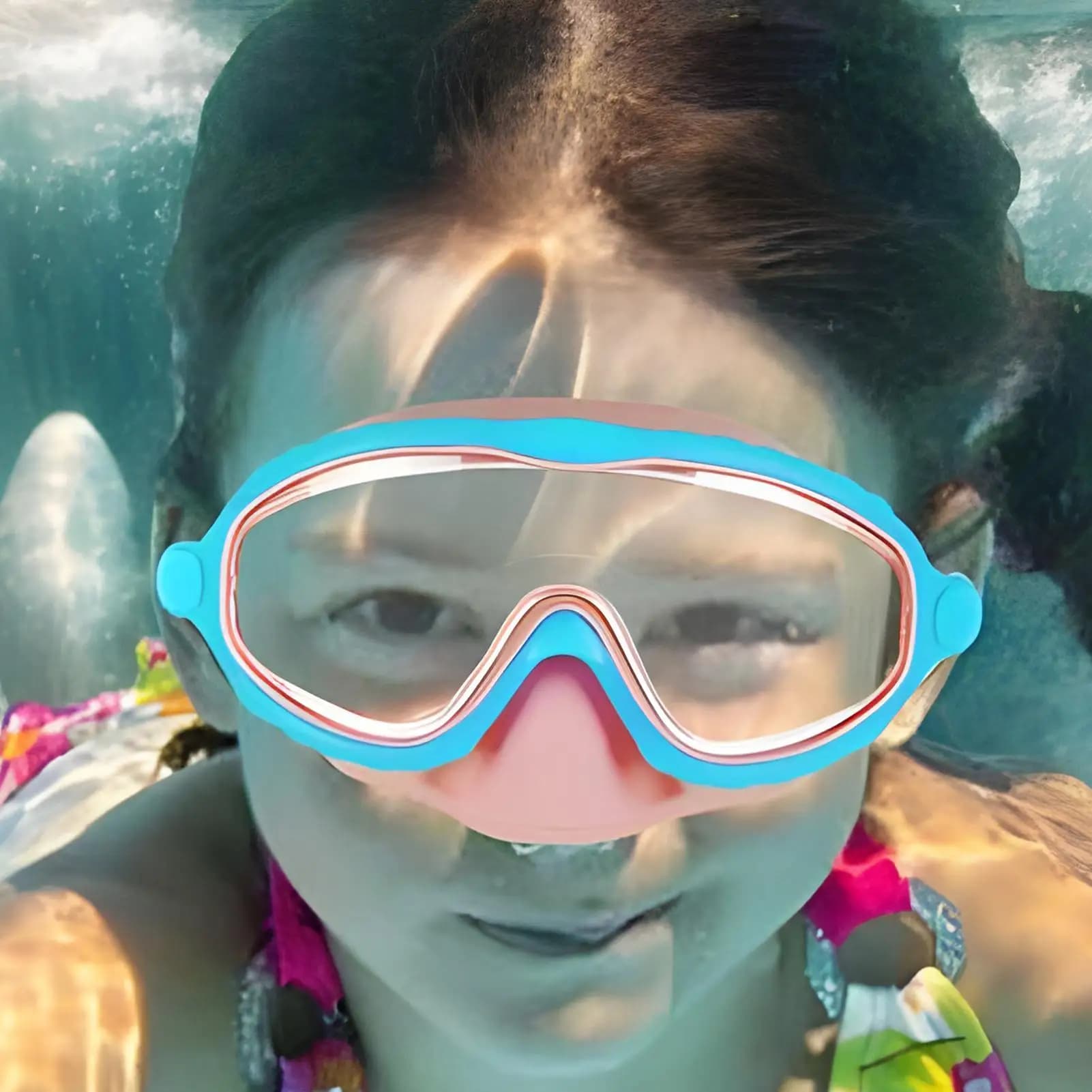 Lunettes de natation enfant anti-buée avec couvre-nez étanches pour piscine et plongée