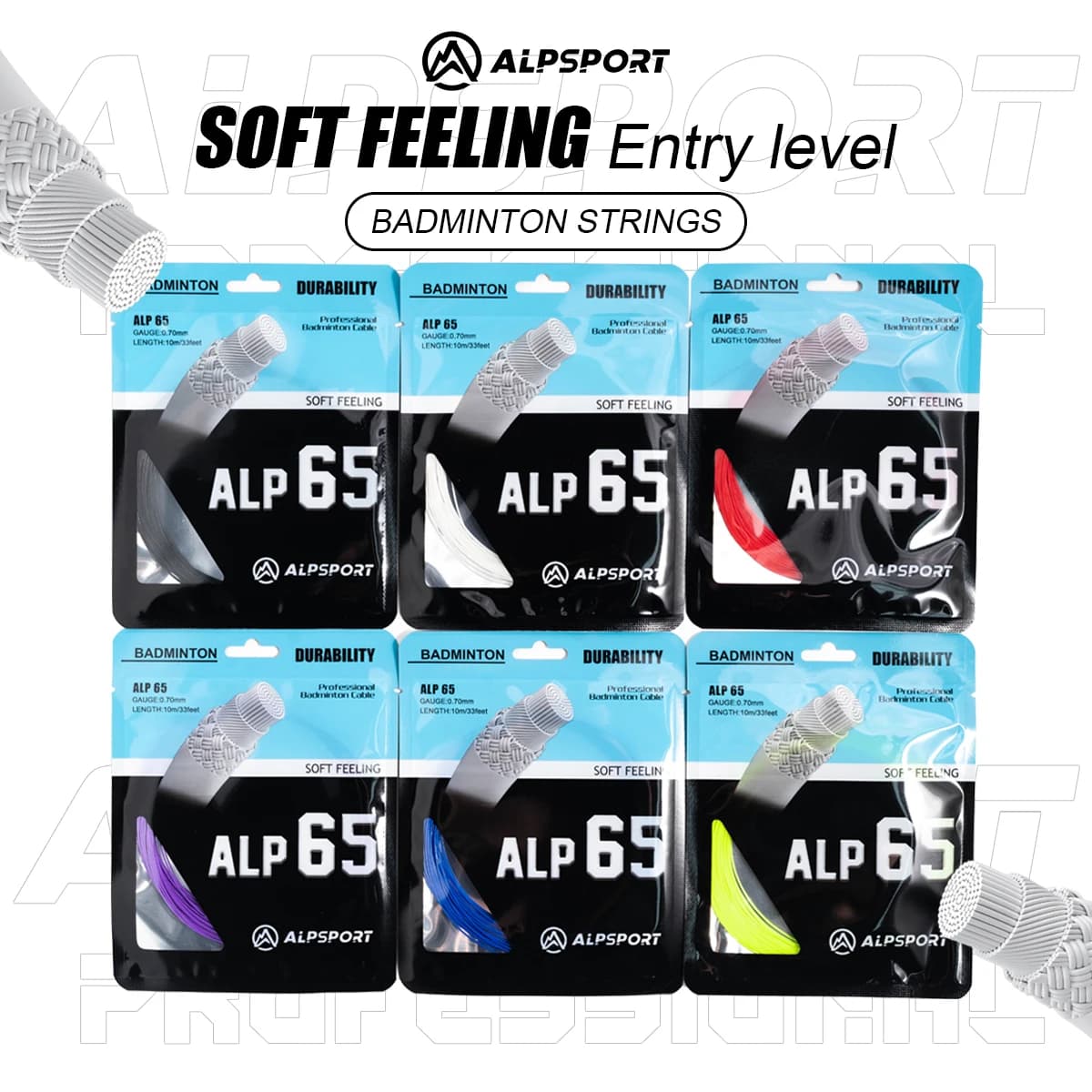 Corde badminton Alpsport Bg65 originale flexible durable carbone titane importée