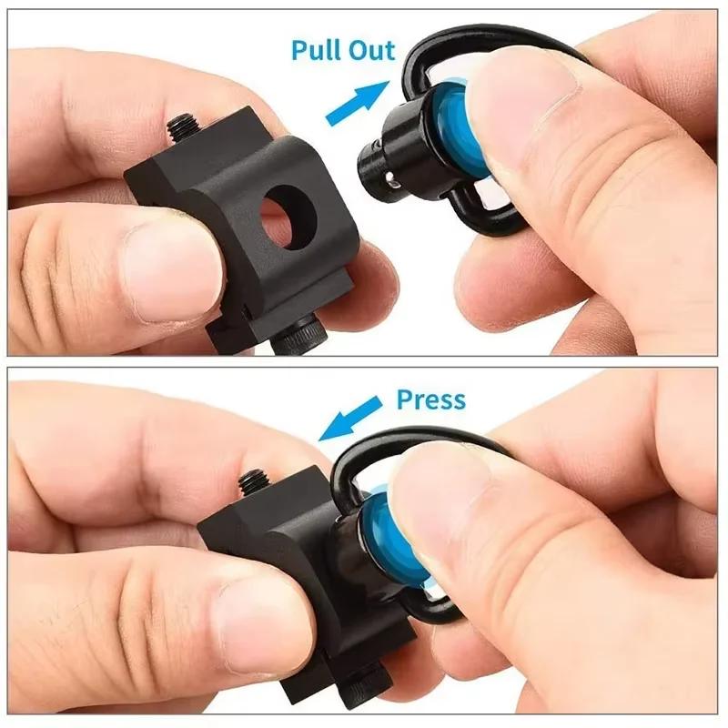 Adaptateur sangle M-LOK QD rail fixation pêche bouton poussoir métal robuste