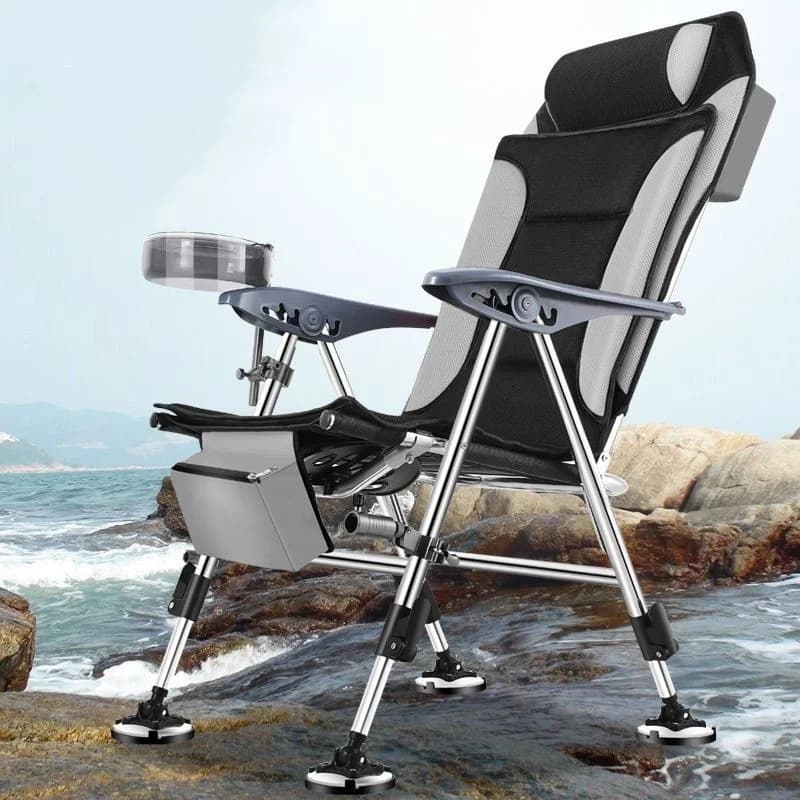 Chaise de pêche pliable et rétractable Outdoor - Siège portable pour camping et plage - Équipement pêche