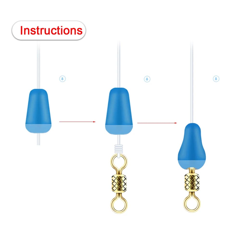 50 pièces stoppers ovales silicone anti-emmêlement pour pêche à la carpe et mouche - accessoire flotteur