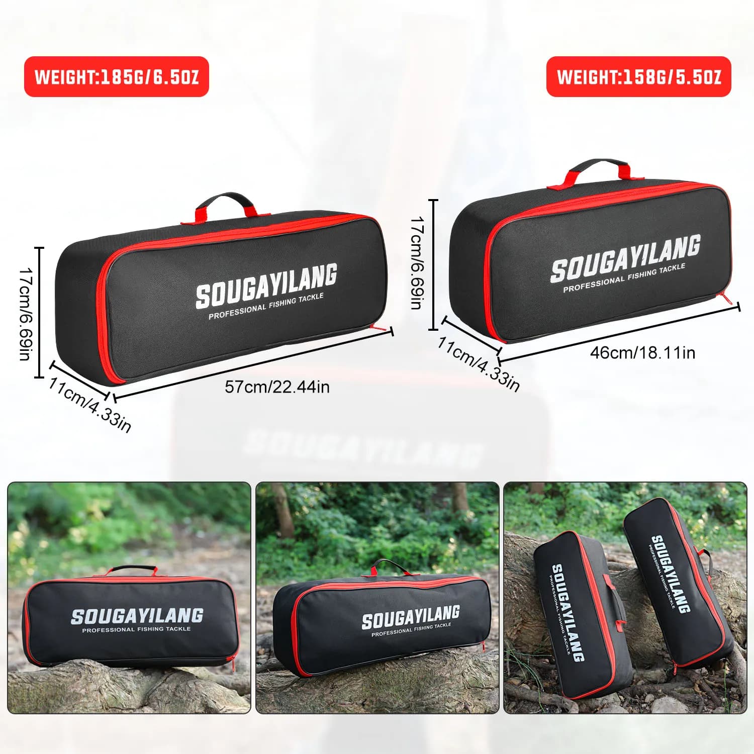 Sac de pêche Sougayilang 46cm/57cm grande capacité 100b - Sac étanche oxford portable pour matériel de pêche