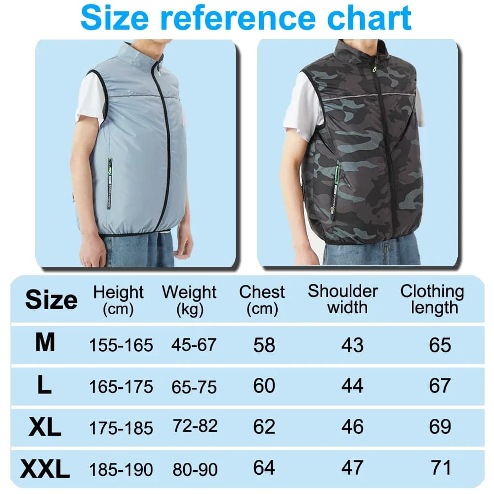 Veste rafraîchissante homme avec ventilateur 5V pour la pêche et le travail en haute température