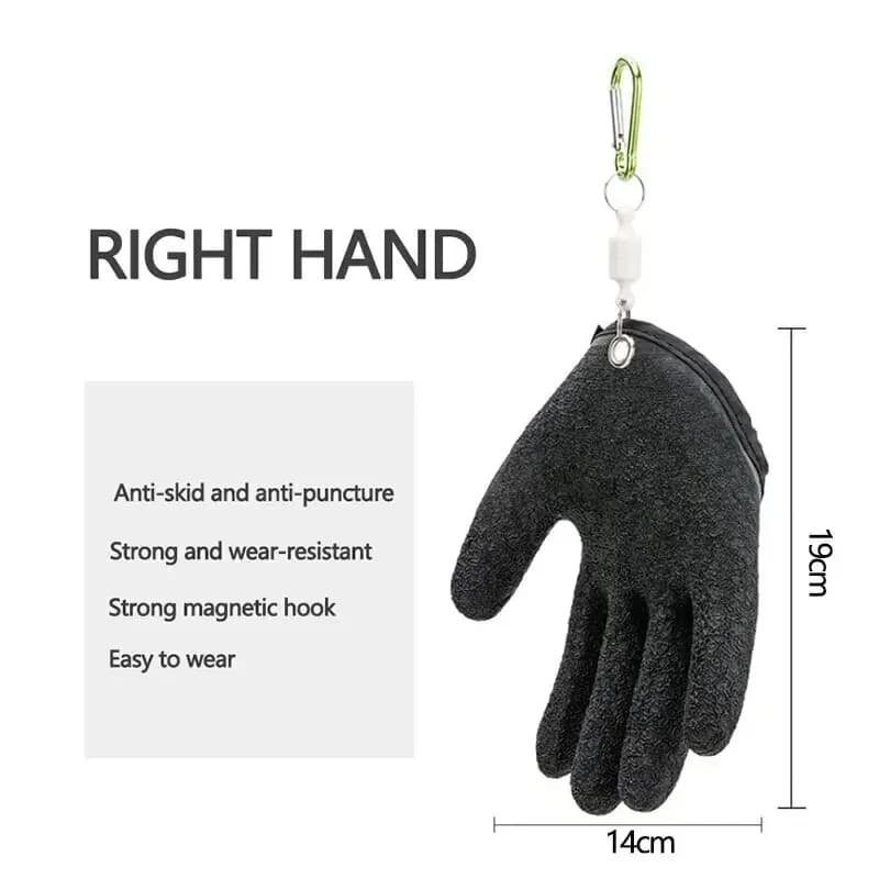 Gants de pêche professionnels latex gauche ou droite anti-dérapants protection mains pêcheur chasse