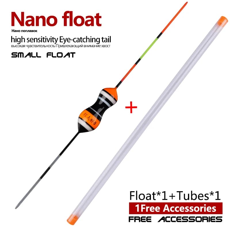 Flotteur nano sensible pour pêche en eau peu profonde - kit avec tube et flotteur multicolores