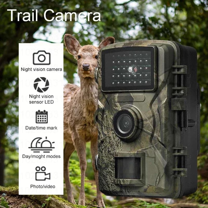 Caméra trail 16MP 1080P étanche vision nocturne infrarouge pour surveillance faune et pêche