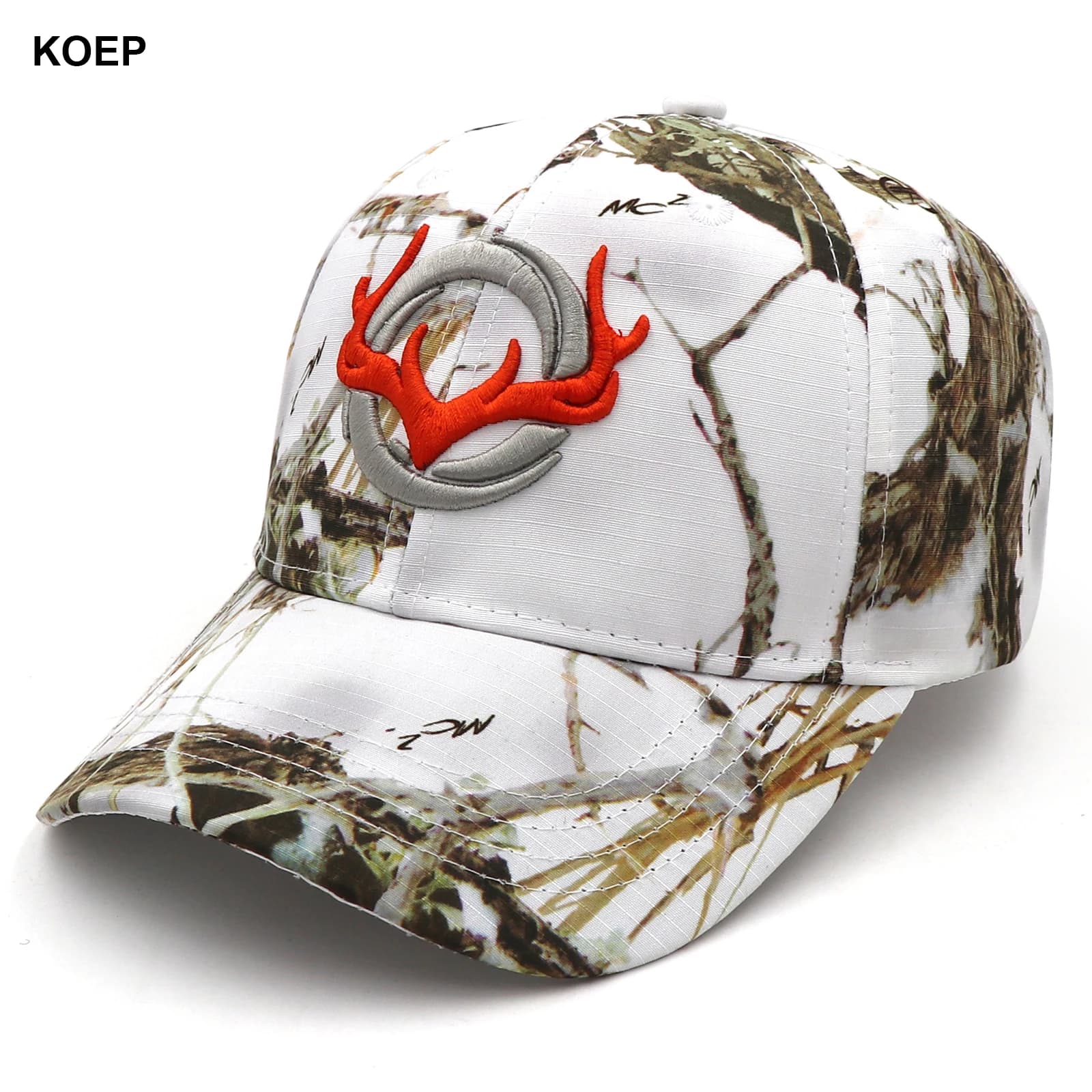 Casquette camouflage 3D tête de cerf KOEP - Chapeau pêche chasse jungle pour hommes outdoor