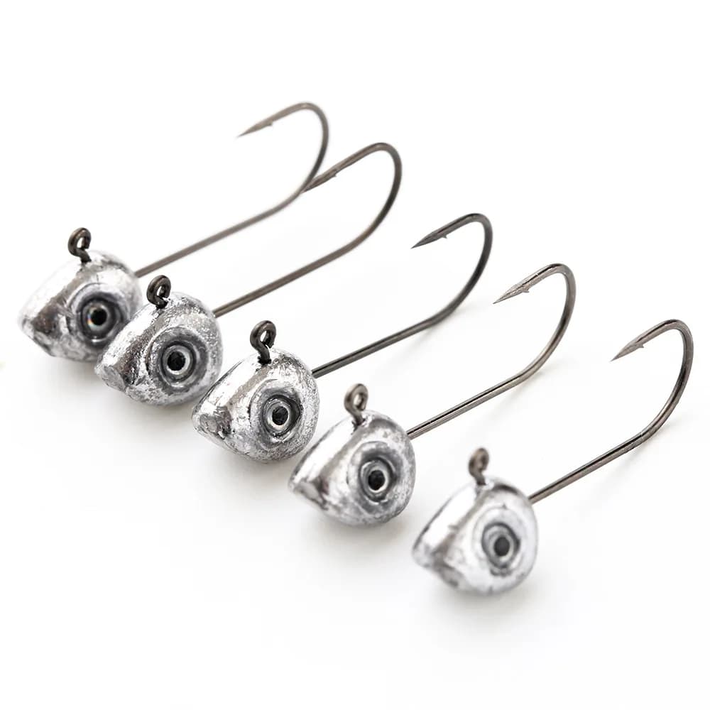Tête plombée Grouper Crank pour leurre souple, jig de pêche au rockfish et leurre fly (0.5g à 5g)