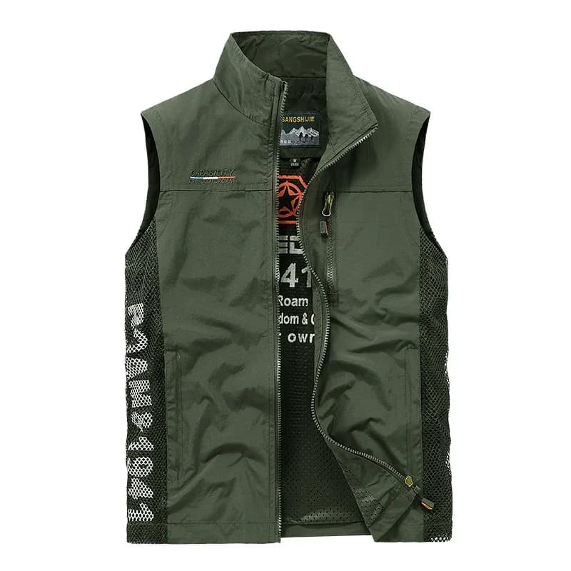 Veste cargo légère homme été sans manches mesh pour pêche randonnée sport qualité 5XL