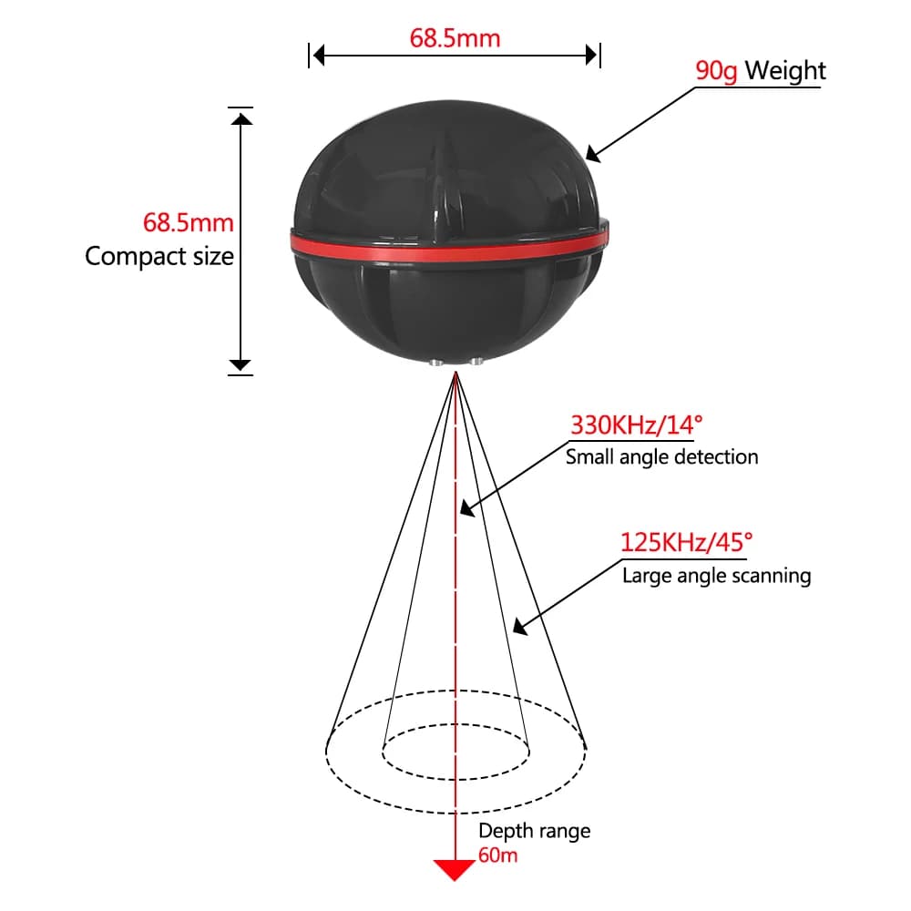 Détecteur de poissons portable sans fil 36M - Sonar avec télécommande pour pêche en mer et lac