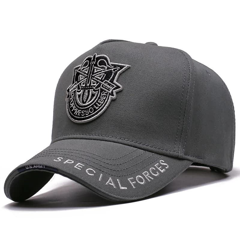 Casquette militaire grande taille femme coton pur 56-65cm - Broderie phoque sport tactique