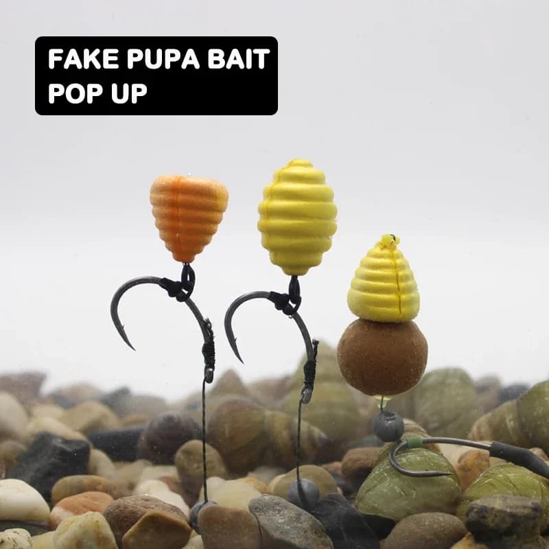 12 appâts flottants pop-up pour carpe - 7 types de chrysalides de ver à soie en forme de tour