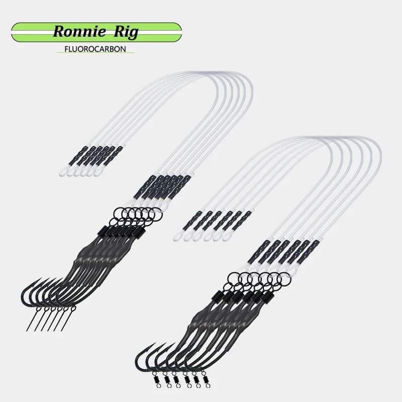 Montages carp fishing Ronnie Rigs 6 pcs fluorocarbone prêts à l'emploi pour pêche de la carpe