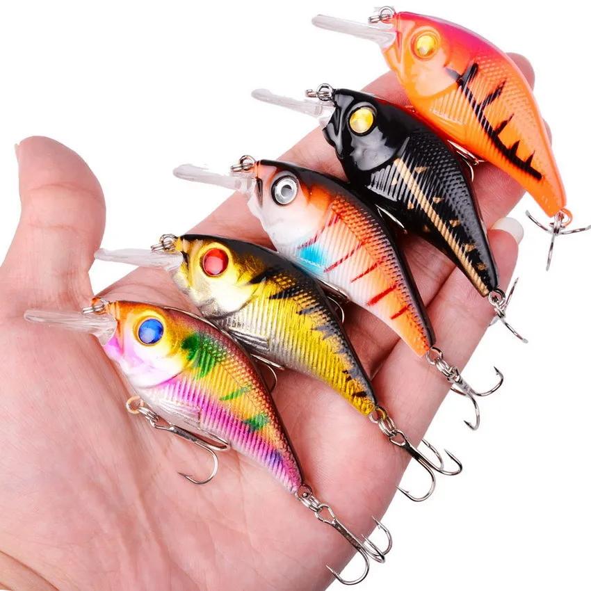 Leurre de pêche dur VIB 7.5cm 10.2g avec yeux 3D, leurre coulant crankbait pour carnassiers