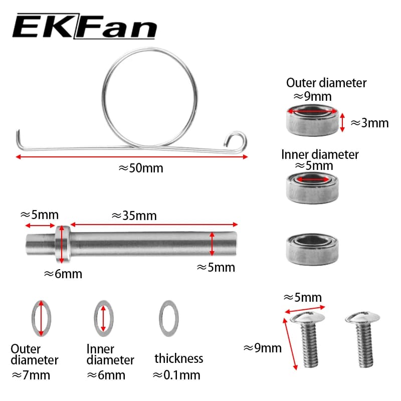 Kit outils EKFan pour assemblage manivelles moulinets pêche avec joints et roulements