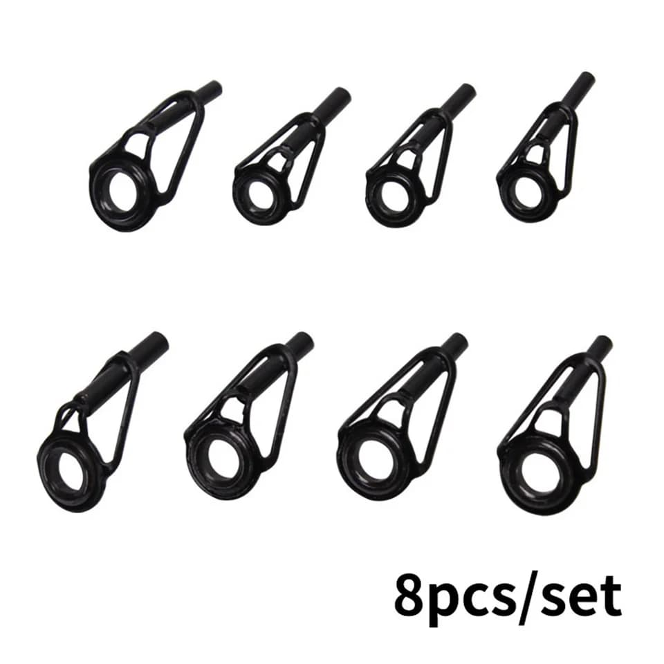 Anneaux porcelaine 8 pièces acier inox pour réparation scions pêche DIY guides canne accessoires