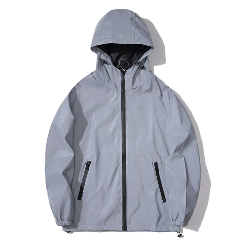 Veste réfléchissante nuit pêche homme - Double tissu coupe-vent imperméable avec capuche