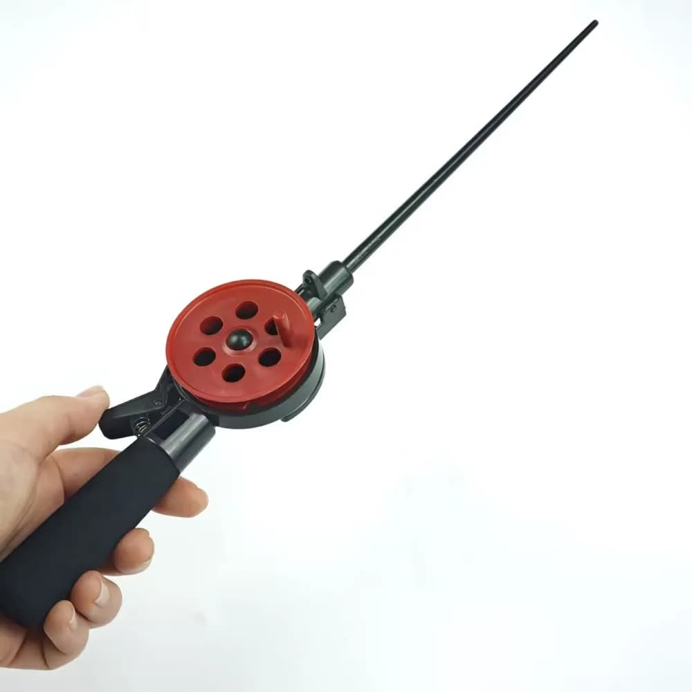 Mini combo canne-moulinet pêche glace 33.5cm portable hiver mer pesca compact