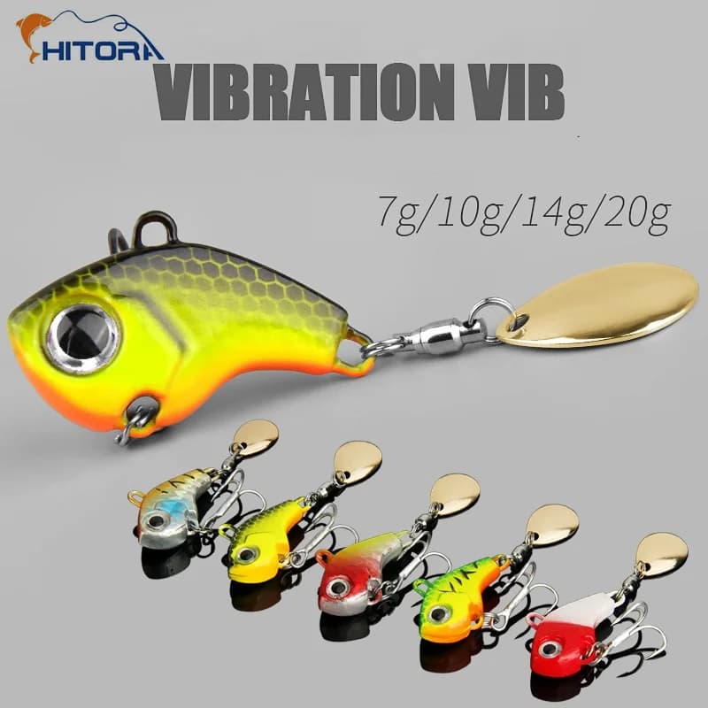 Set de 5 leurres métalliques vibrants pour pêche en mer : cuillers tournantes, spinnerbaits et leurres durs