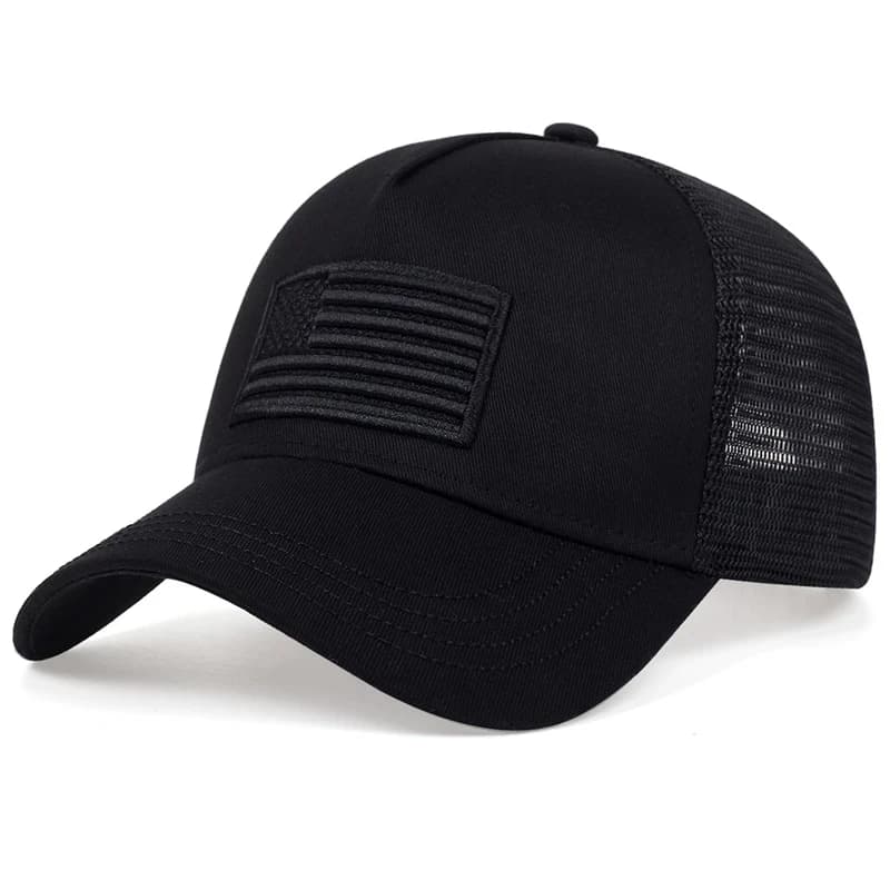 Casquette mesh drapeau USA été respirante - Chapeau pêche tactique unisexe hip hop