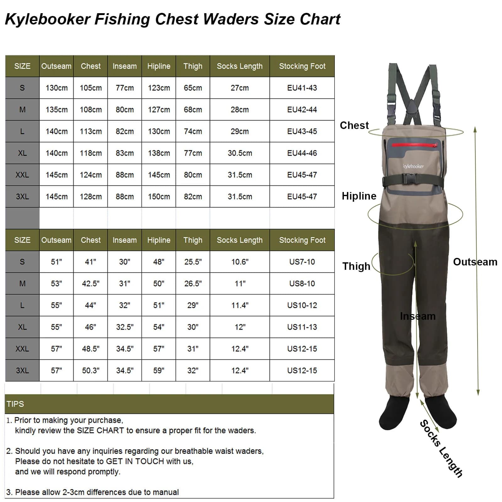 Waders de pêche à la mouche homme respirants étanches légers pieds nylon