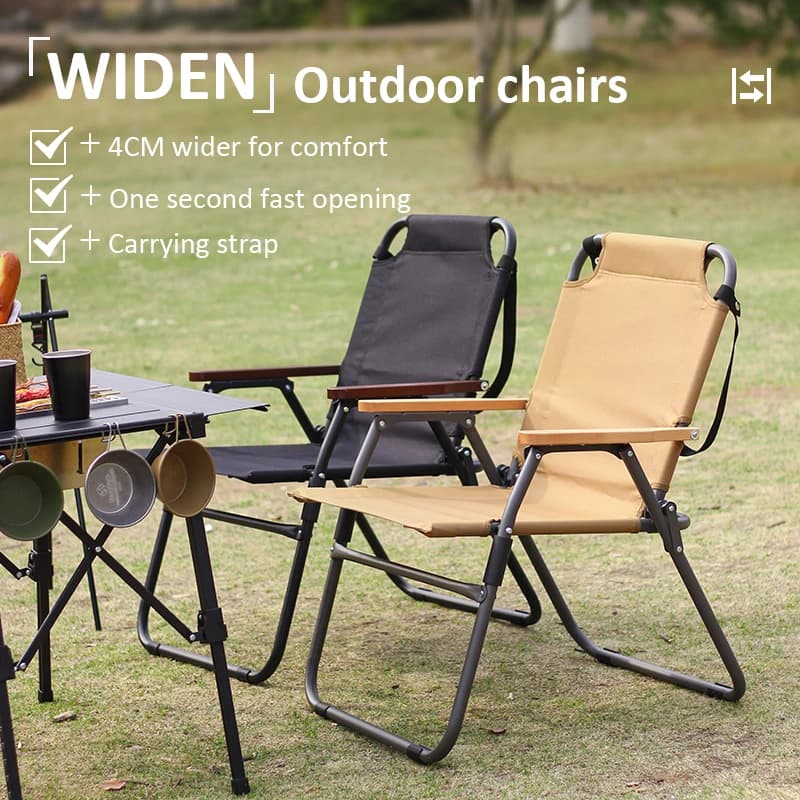 Chaise de pêche pliante large et confortable - Siège individuel pour camping, pique-nique et plage