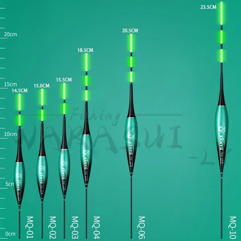 Set de 2 flotteurs électroniques LED haute sensibilité vert et rouge pour la pêche de nuit 2024