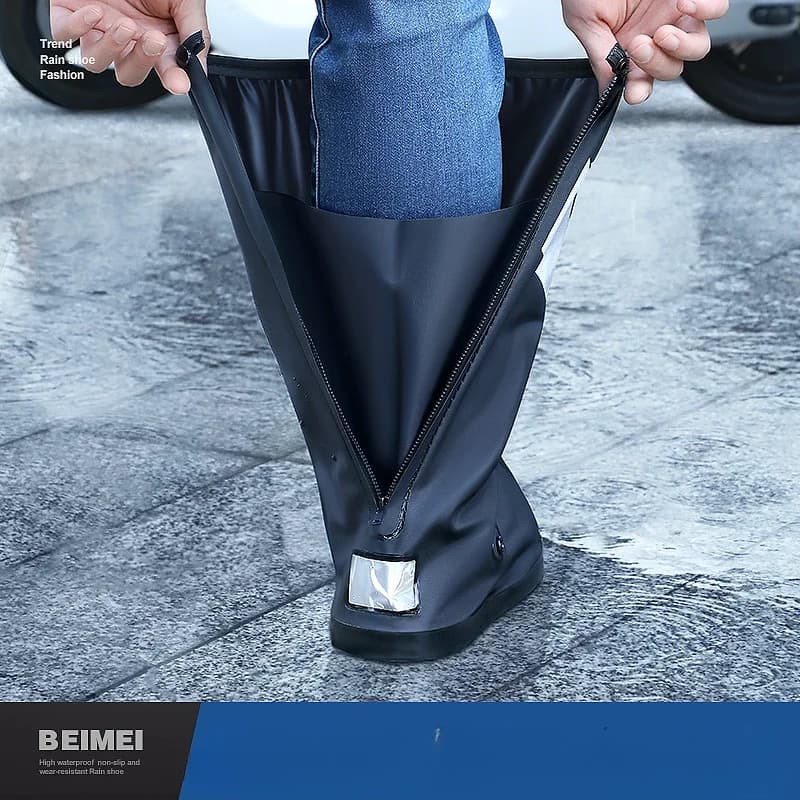 Chaussures de pluie homme imperméables antidérapantes - Bottes hautes résistantes pêche extérieur