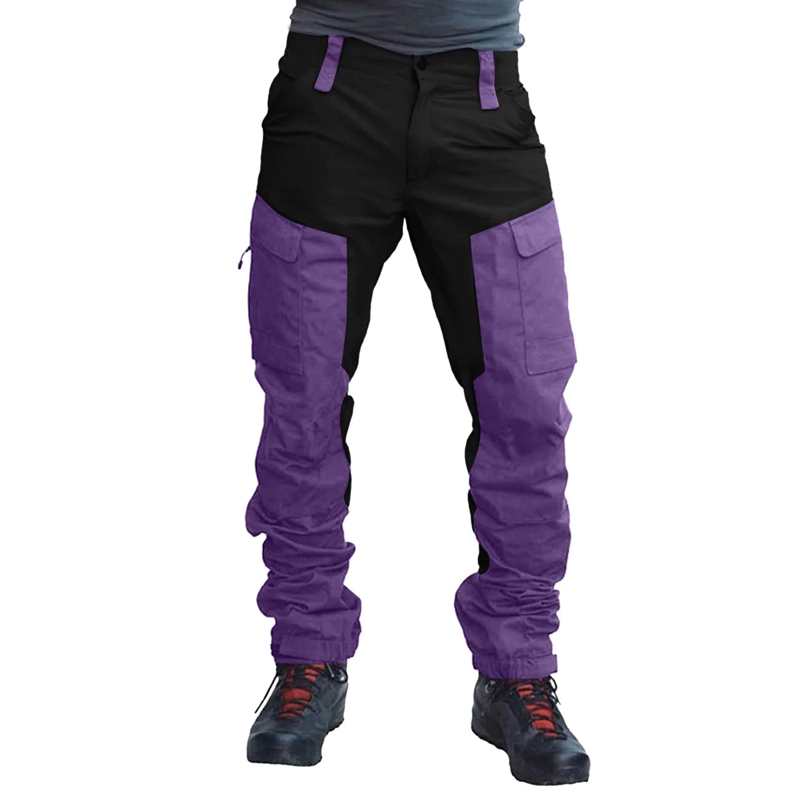 Pantalon cargo deux tons patchwork homme pour pêche jogging travail multi-activités
