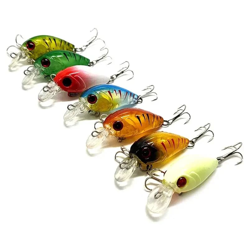 Leurre crankbait flottant 4,8 cm avec clochettes, appât plongeant pêche truite et perche