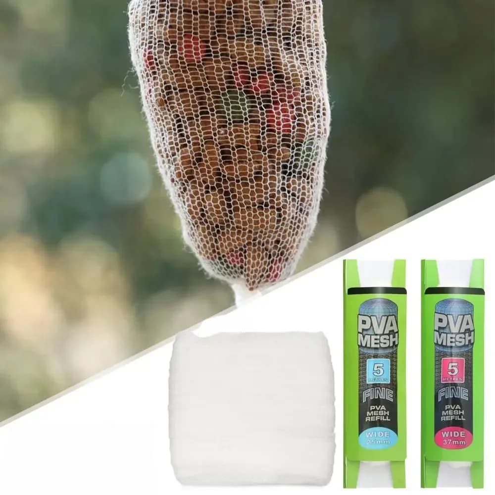 Sacs solubles PVA 5m recharges pour amorçage carpe - Filet 25mm et 37mm pour appâts et leurres