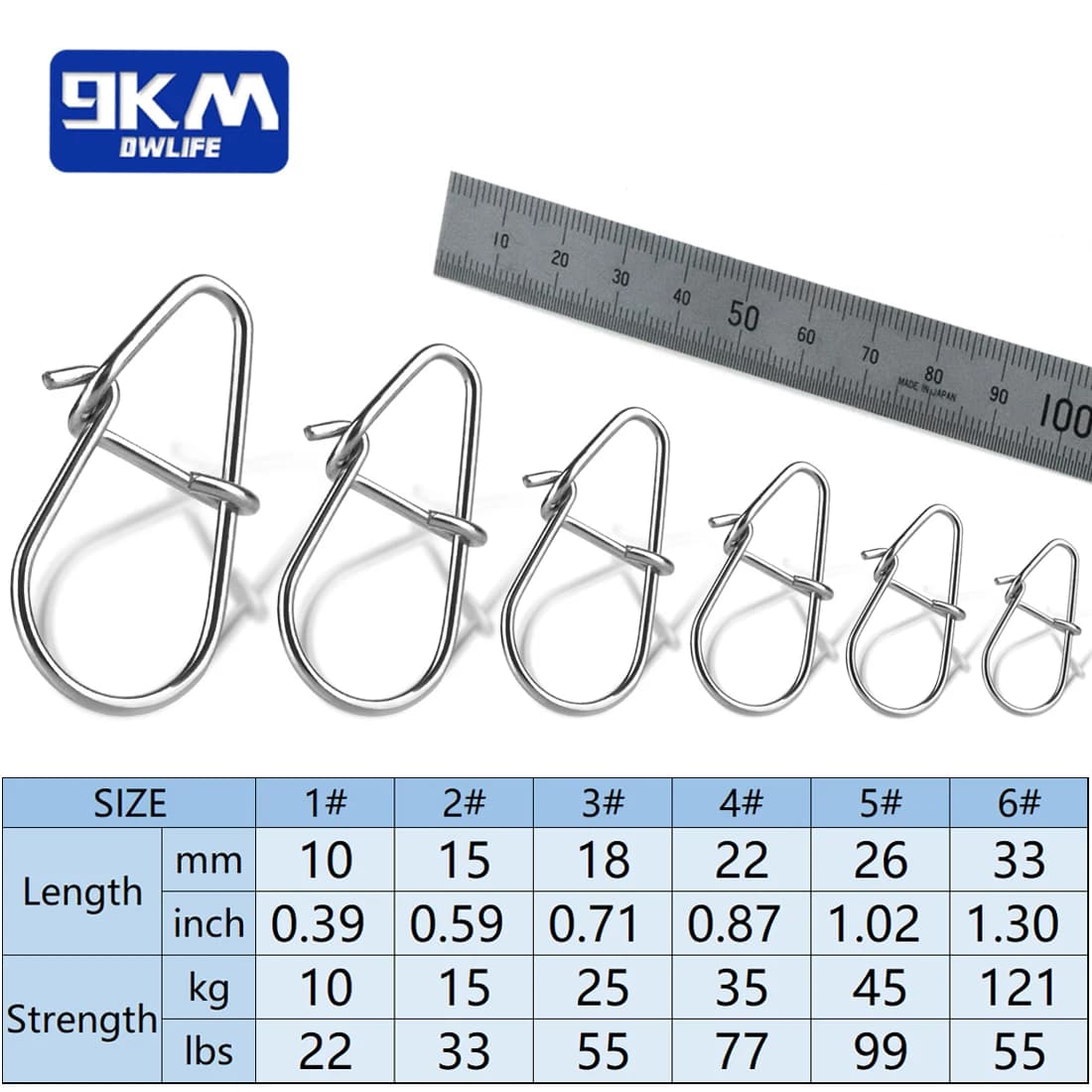 Mousquetons pêche rapides 50-200 pièces - Clips pour crankbaits et leurres eau salée