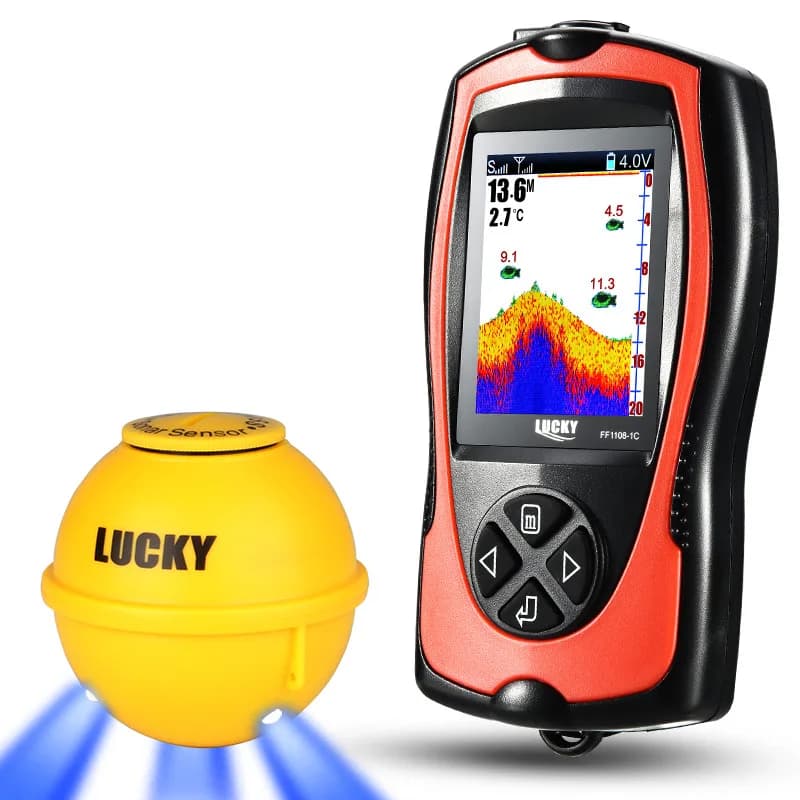 Sonar de pêche Lucky FF1108 sans fil rechargeable 45m profondeur détection poissons portable