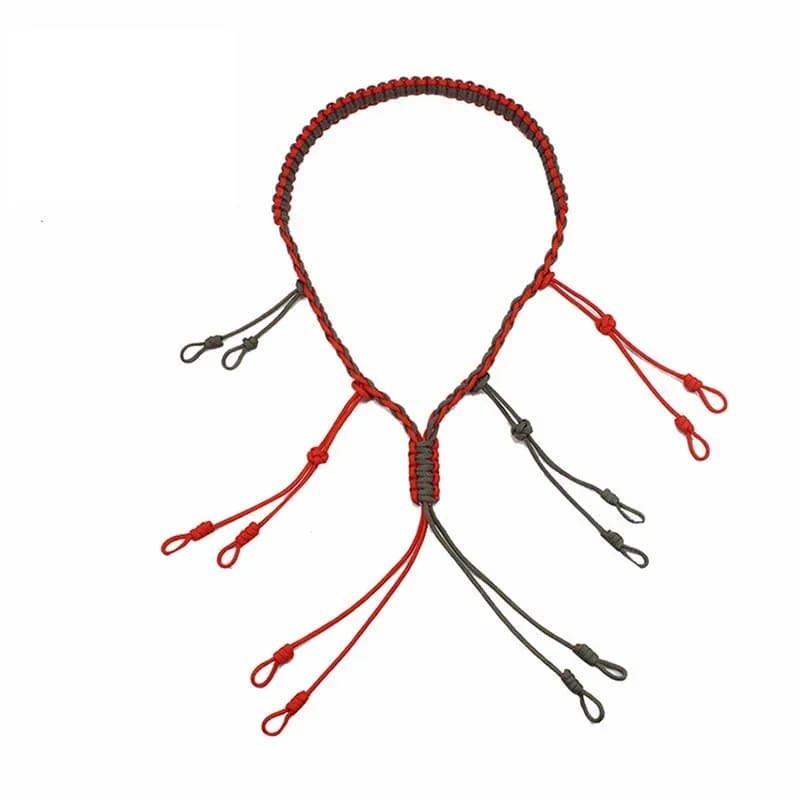 Cordon réglable à 12 anneaux pour sifflet d'appel de canard - Accessoire de chasse portable
