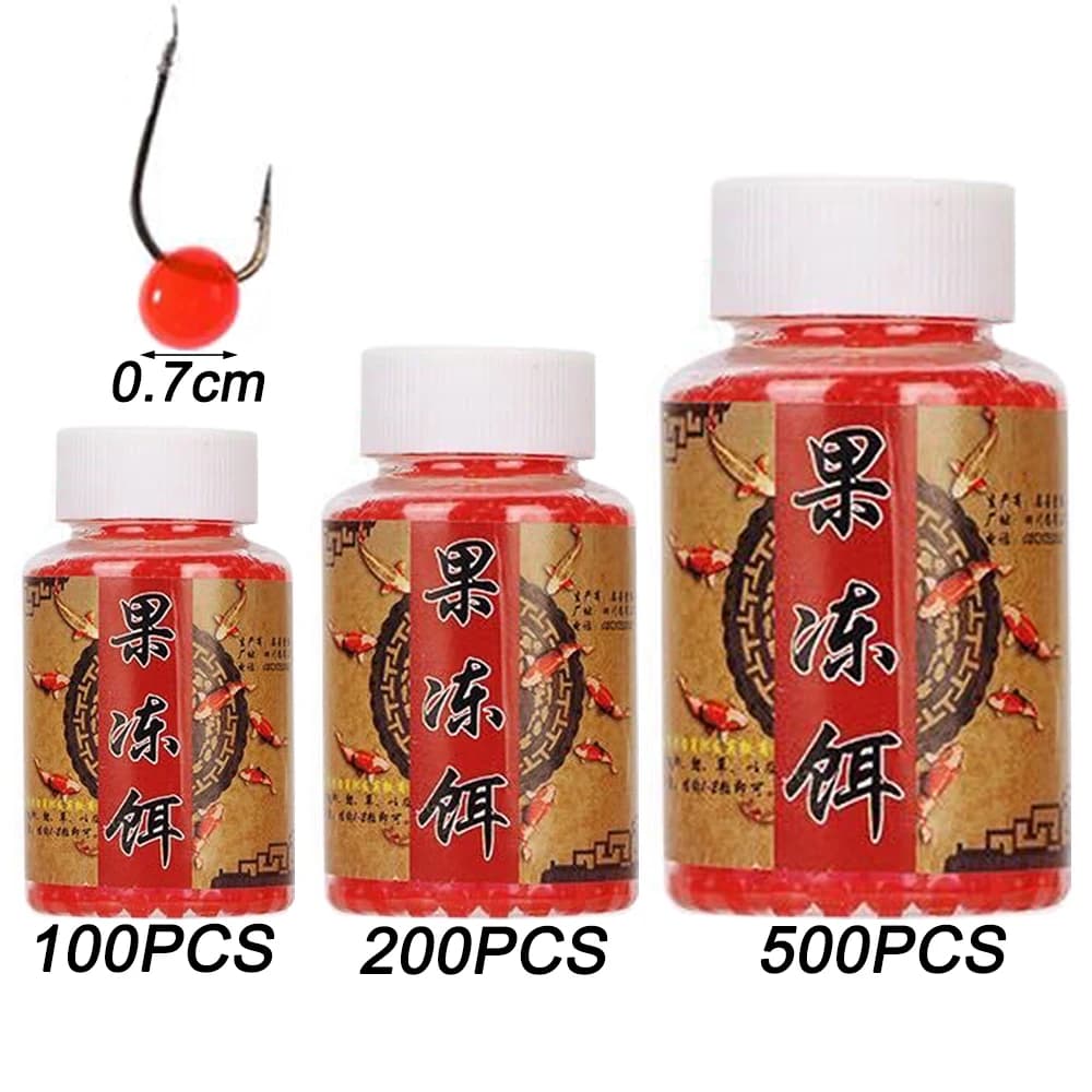 Appât Jelly Bait 100-500PCS pour pêche carpe - nourriture aquatique granulaire élastique et nutritive