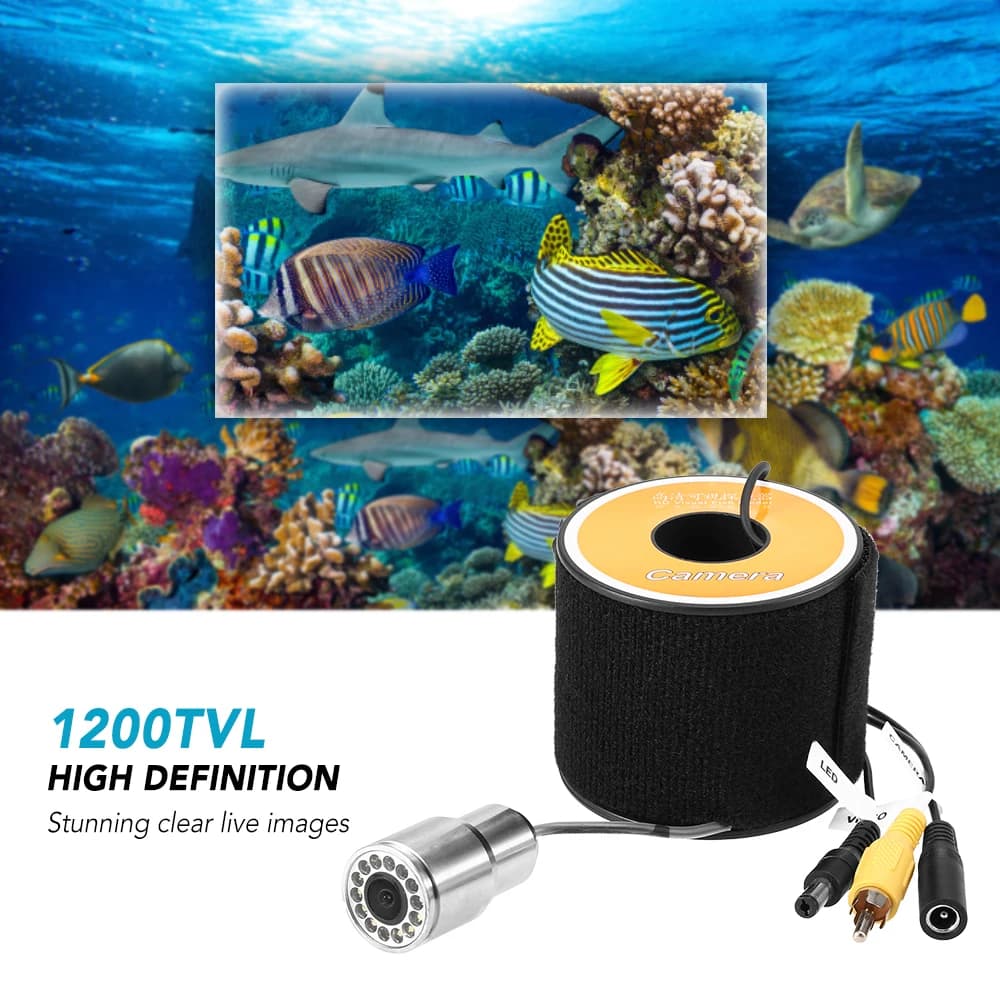 Caméra sous-marine pêche vision nocturne 12 LED - Câble 50m étanche pour pêche sur glace et bateau