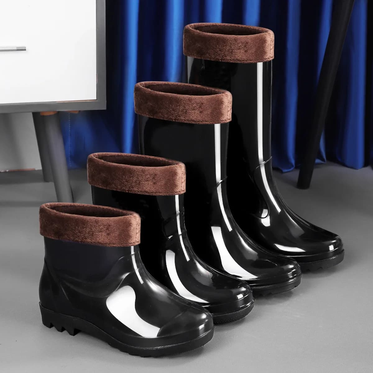 Bottes de pêche homme longue tube doublure polaire imperméables antidérapantes chaussures travail extérieur
